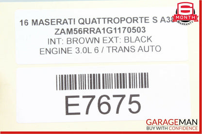 14-18 Maserati Quattroporte Right Passenger Side Blind Spot Radar Sensor Module