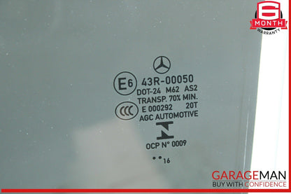 14-19 Mercedes W117 CLA250 Rear Left Driver Side Door Window Auto Glass Panel