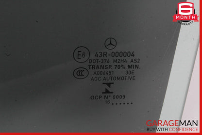 15-20 Mercedes W205 C300 350e C400 Rear Left Side Door Window Glass OEM