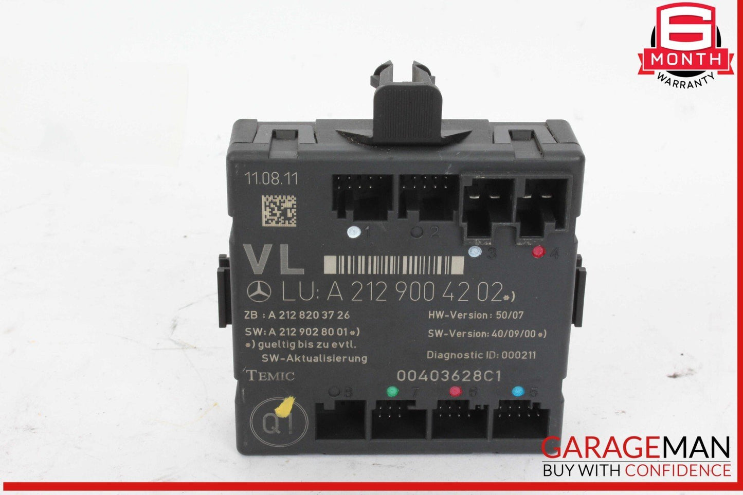 08-18 Mercedes W204 C250 Front Left Driver Side Door Control Module Unit OEM