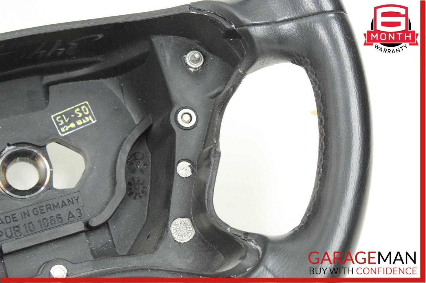 03-09 Mercedes R230 SL500 CLK350 Driver 4 Spoke Steering Wheel Leather Black OEM