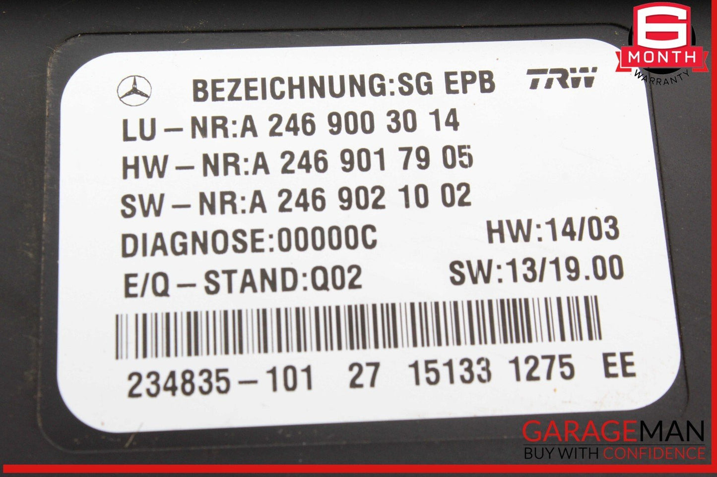 12-20 Mercedes X156 GLA250 SLK350 Hand Parking Brake Control Module Unit OEM