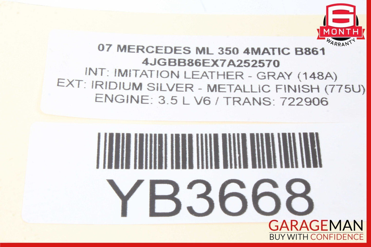 05-12 Mercedes W164 ML350 R350 Right Side Engine Camshaft Cam Shaft Exhaust OEM