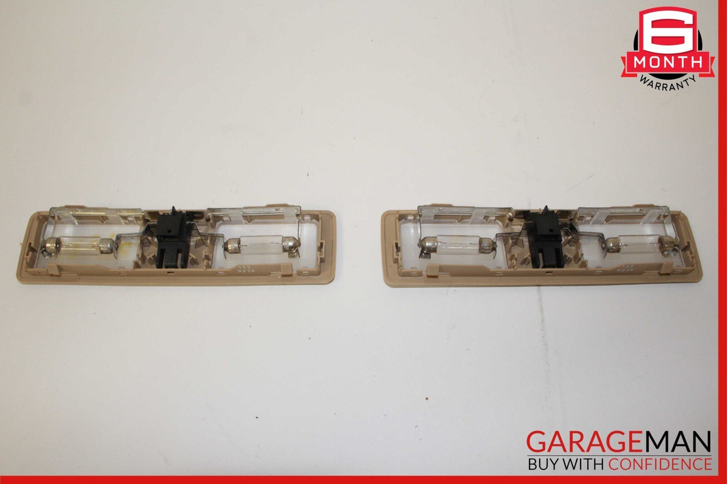 97-03 BMW E39 530i 525i 528i Sun Visor Make Up Dome Light Set of 2 Pc Beige OEM