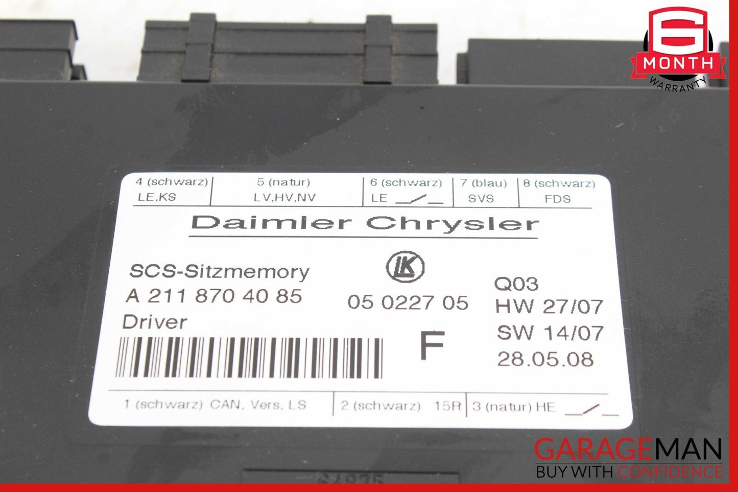 03-13 Mercedes W211 E350 R350 GL550 Front Left Side Seat Control Module Unit OEM