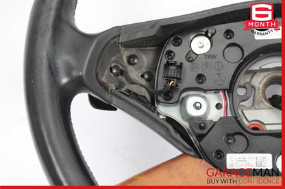 10-14 Mercedes S65 AMG S550 4 Spoke Steering Wheel w/ Paddle Shifters Wood OEM