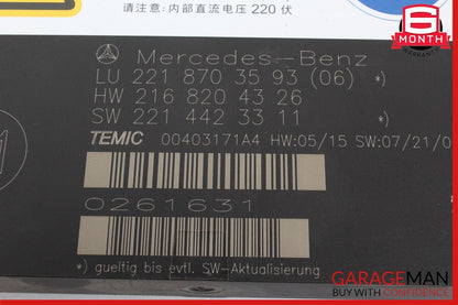 07-10 Mercedes W221 S600 Front Right / Left Seat Contour Control Module Unit