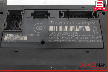 07-13 Mercedes W221 S400 Hybrid Front Right Under Seat Control Module OEM