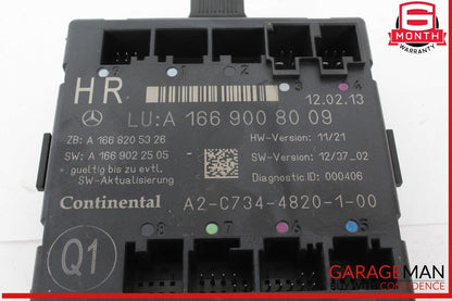 12-19 Mercedes X166 GL450 4MATIC Rear Right Side Door Control Module Unit