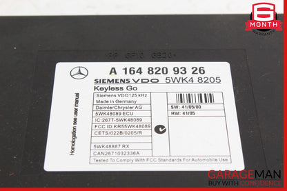 06-12 Mercedes X164 GL450 GL550 ML350 Keyless Go Control Module 1648206285 OEM
