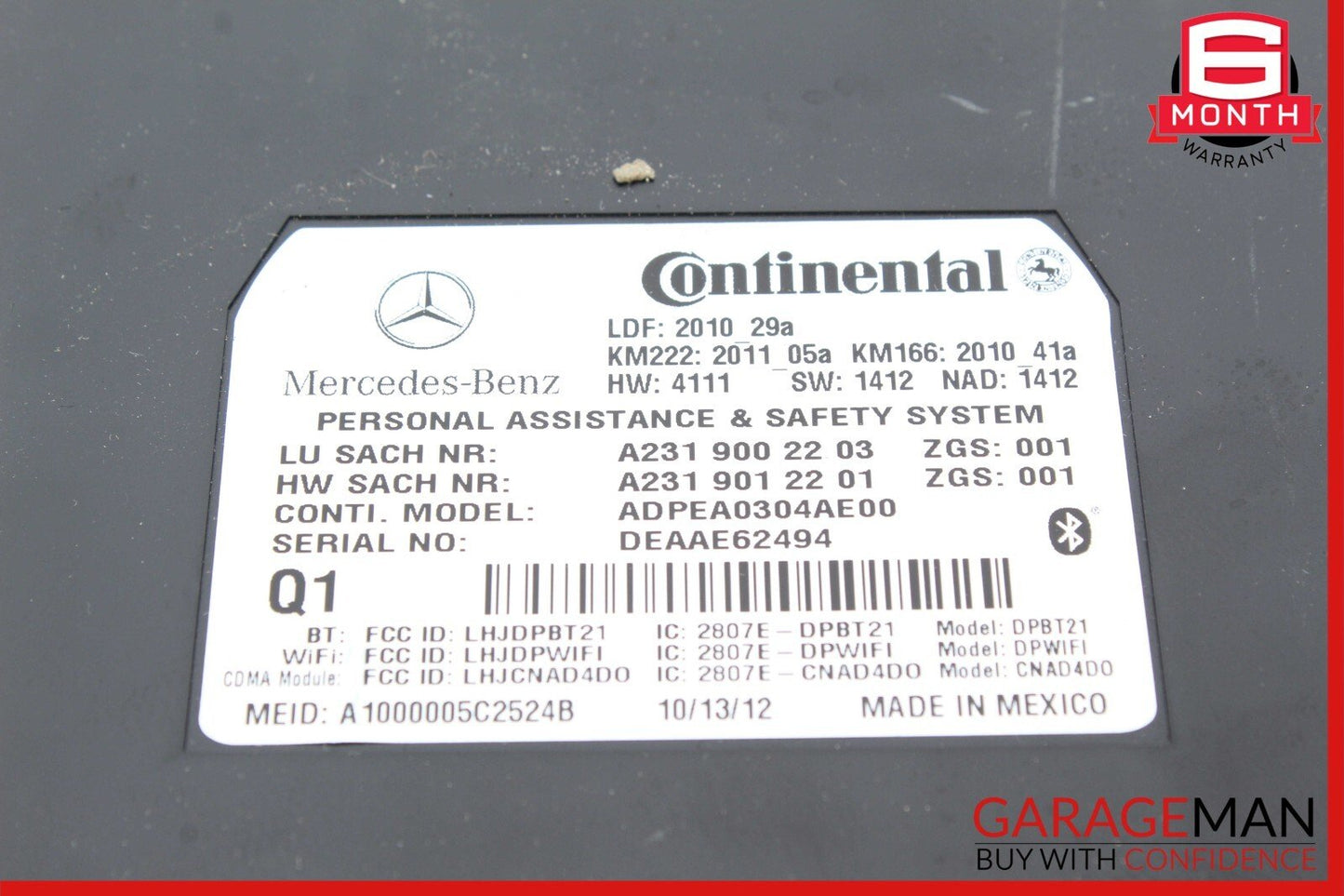 12-20 Mercedes GLK350 C250 GLA250 E550 SL400 Communication Control Module Unit