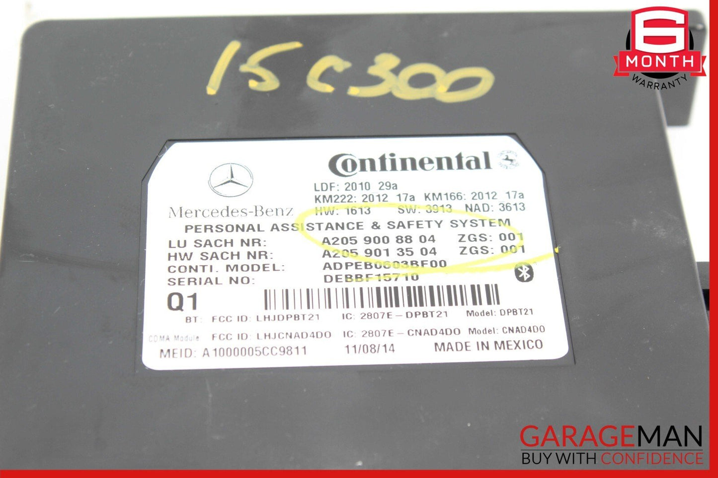 15-19 Mercedes W205 C300 Communication Voice Control Module 2059008804 OEM