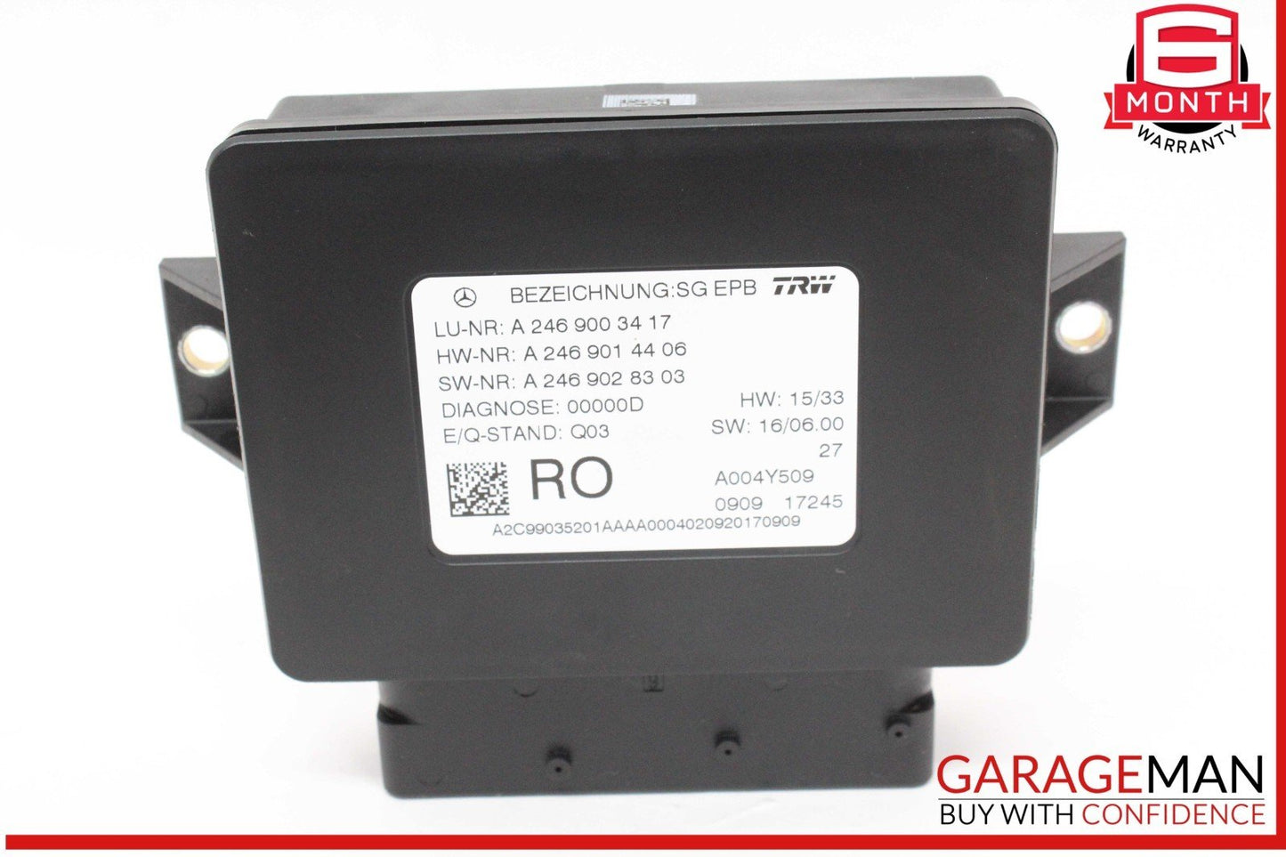 12-20 Mercedes R172 SLC300 SLK350 Hand Parking Brake Control Module Unit OEM