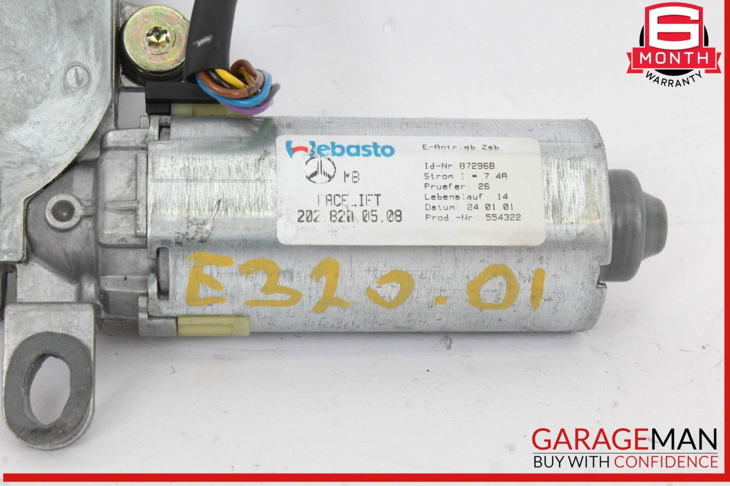 98-02 Mercedes W210 E320 Panoramic Sunroof Sun Roof Motor 2028200508 OEM