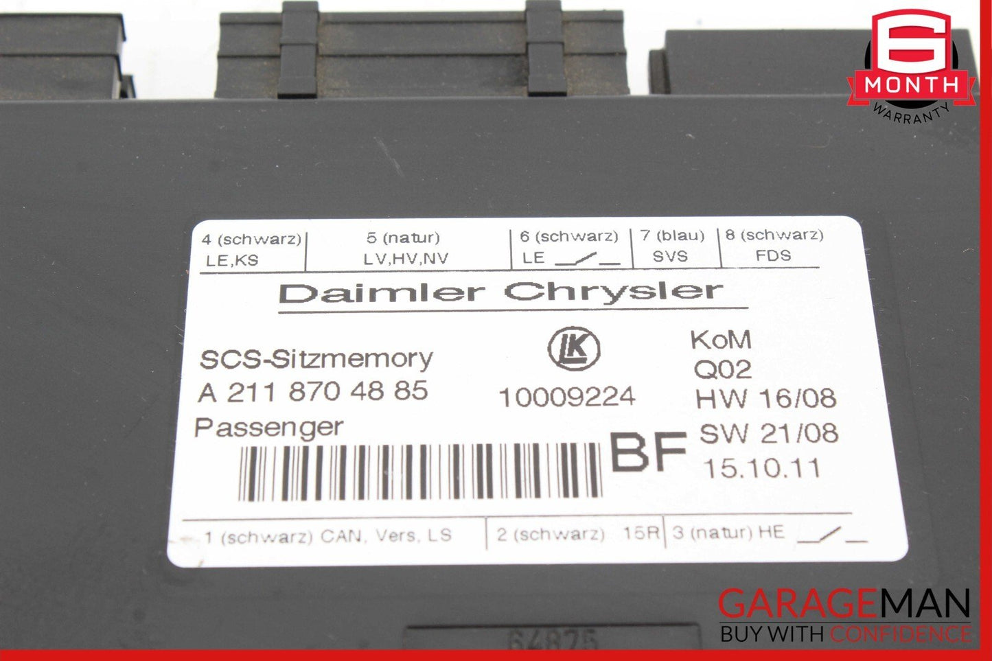 03-12 Mercedes X164 GL450 CLS550 CLS63 AMG Front Right Seat Control Module Unit