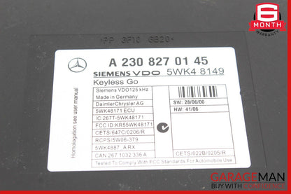 07-12 Mercedes R230 SL550 SL500 Keyless Go Entry Control Module Unit