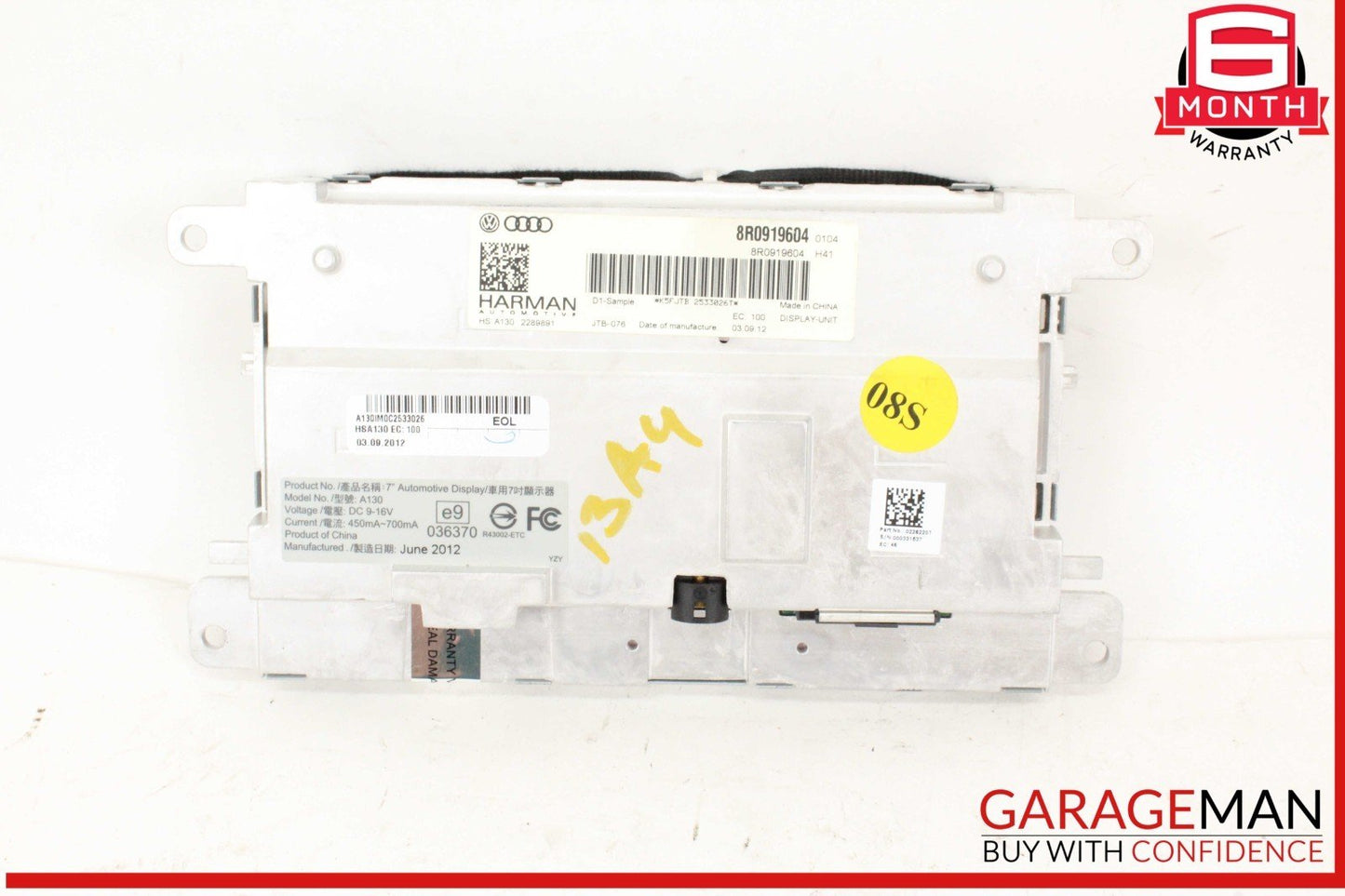 13-16 Audi A4 Front Dash Info Navigation Audio Radio LCD Display Screen Monitor