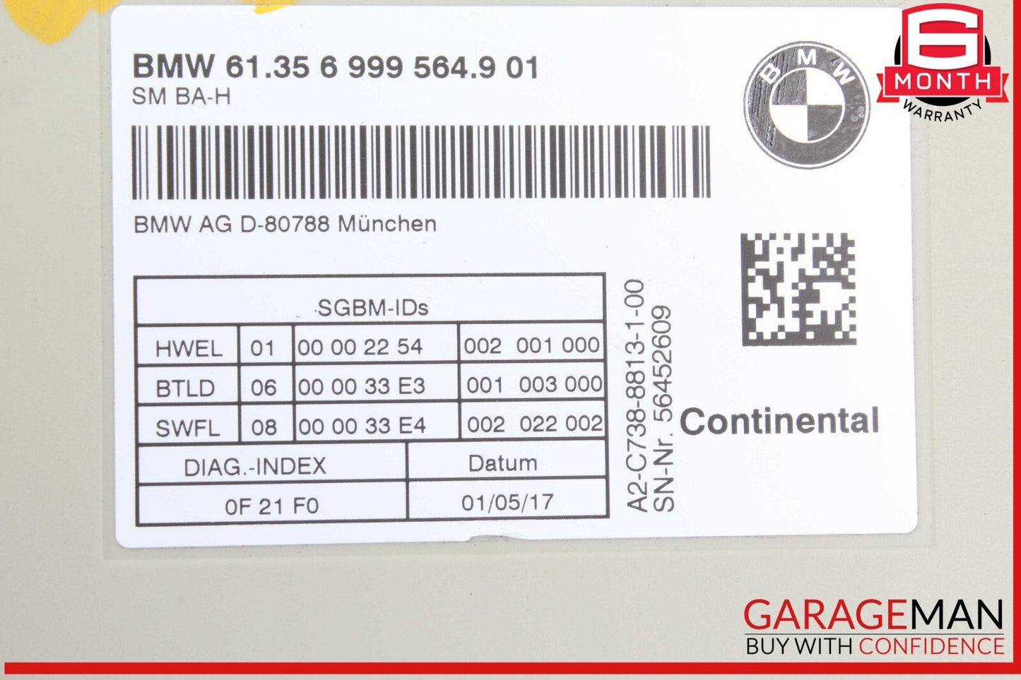 17-20 BMW 530E Front Right Passenger Side Seat Control Module Unit 6999564 OEM