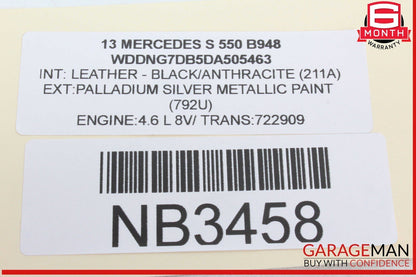 07-13 Mercedes W221 S550 Rear Right Center Dual Seatbelt Seat Belt Buckle