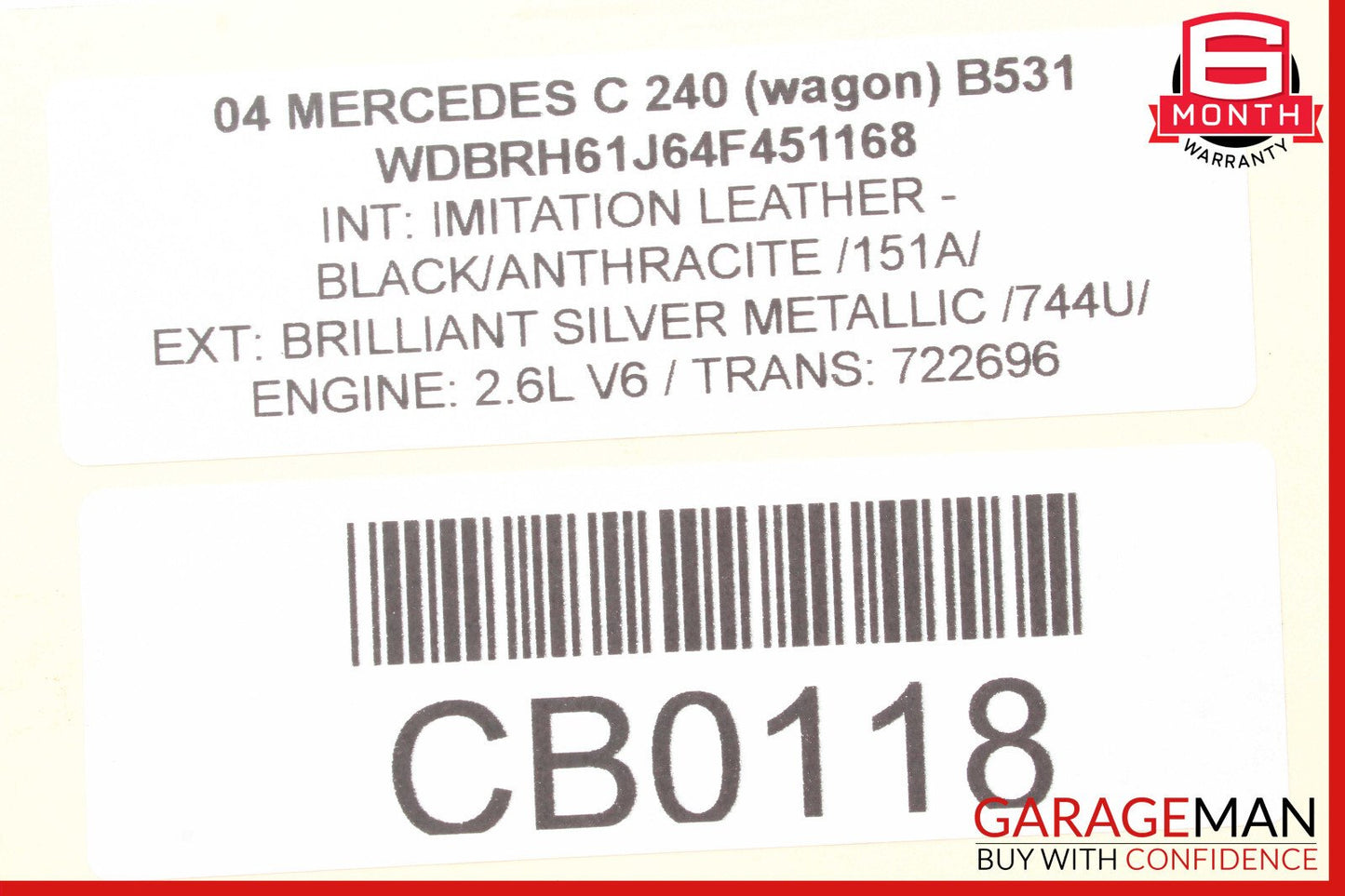 01-07 Mercedes W203 C280 Rear Right & Left Side Shock Absorber Spring Set OEM