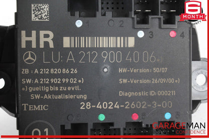 08-18 Mercedes W212 E350 CLS550 Rear Right Side Door Control Module OEM