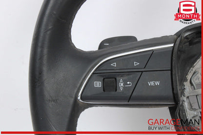 18-25 Audi Q5 Heated Leather Steering Wheel w/ Paddle Shifters Black 80A419091CM