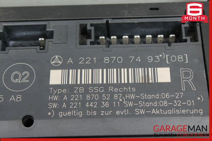 07-13 Mercedes W221 S550 S400 Front Right Under Seat Computer Control Module OEM