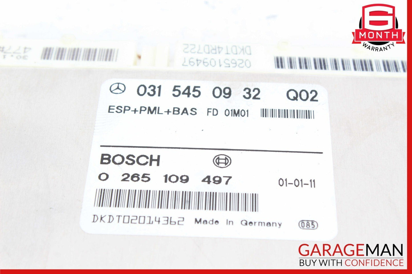 00-06 Mercedes W220 S500 CL500 PML BAS ABS ESP Control Module 0315450932 OEM