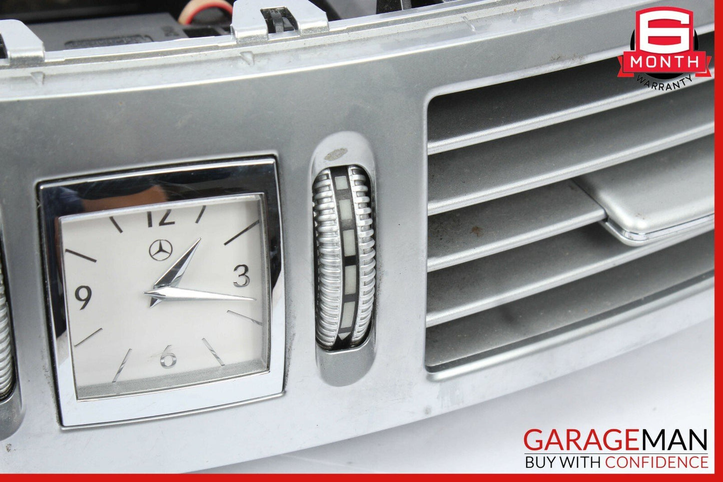07-13 Mercedes W221 S450 S550 Dashboard Center Dash A/C Air Vent Trim Clock OEM