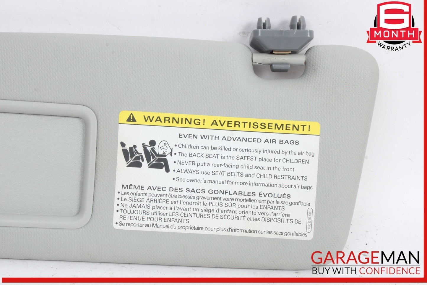 09-17 Audi Q5 A4 A5 S4 S5 Front Left Driver Side Sun Visor Gray 8U0857551F OEM