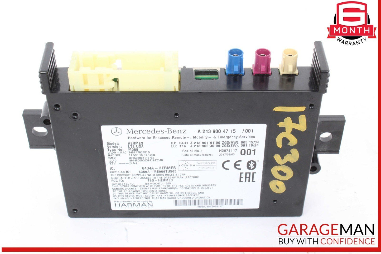 12-23 Mercedes W205 C300 GLC300 Communication Computer Control Module Unit OEM