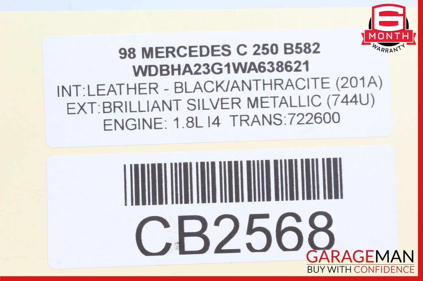 94-00 Mercedes W202 C230 Rear Left & Right Suspension Coil Spring Absorber Set