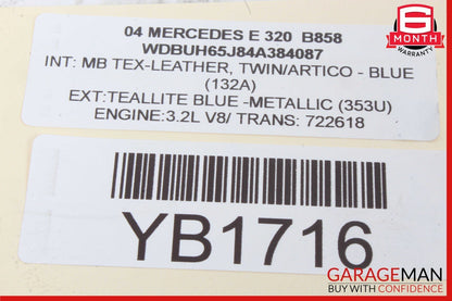 03-11 Mercedes W219 CLS550 CLS500 E350 Rear Left Side Door Ash Tray Compartment