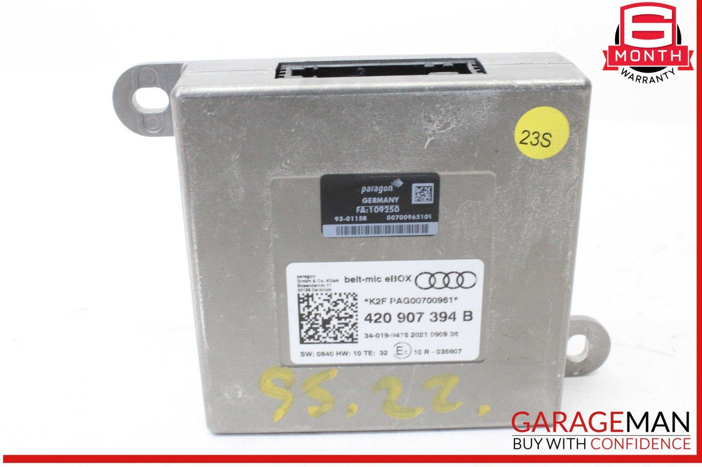 18-24 Audi S5 A5 Seat Belt Seatbelt Microphone Control Module Unit 420907394B