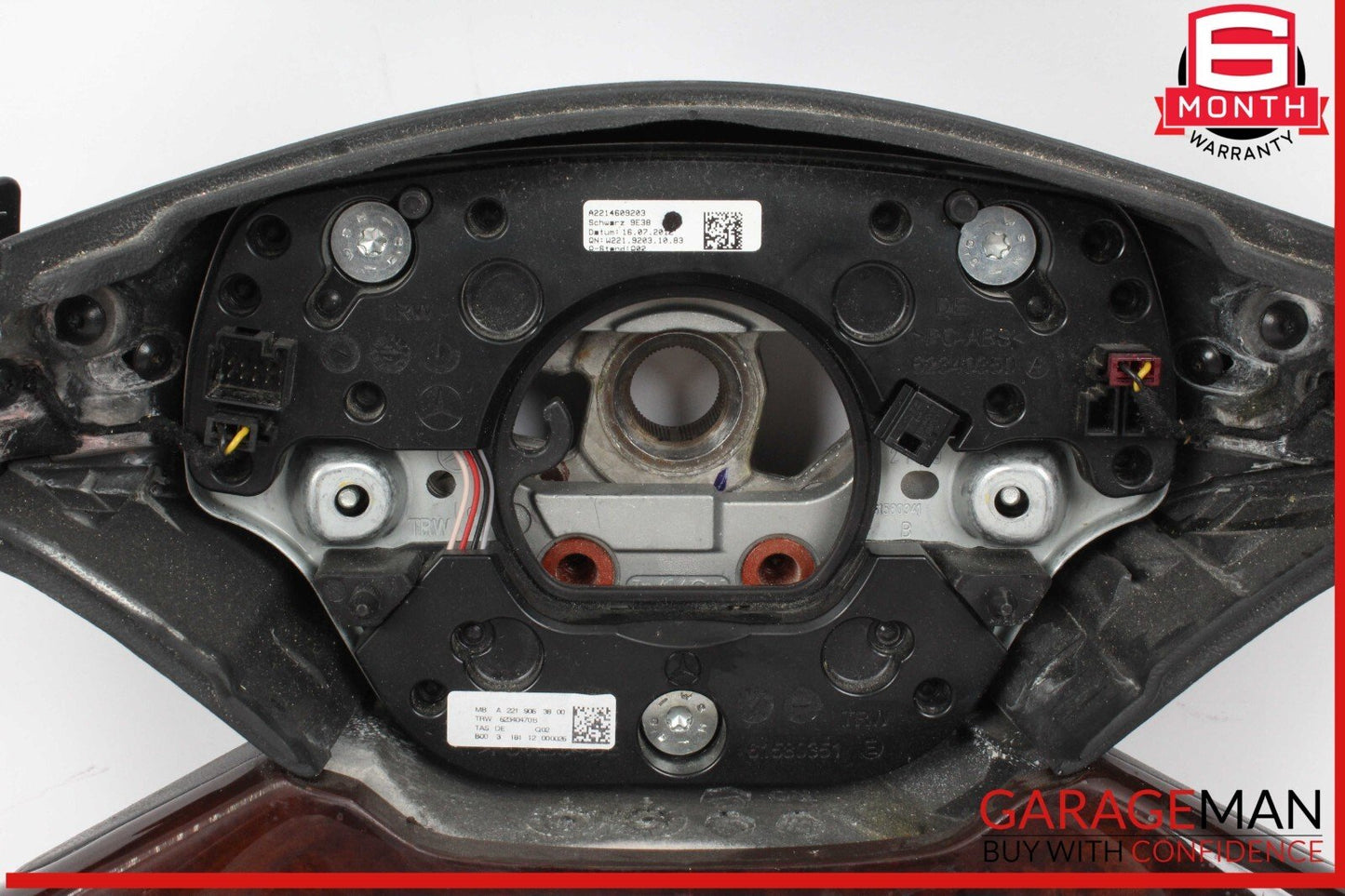 10-14 Mercedes W221 S550 S600 Steering Wheel w/ Paddle Shifters Black Wood OEM