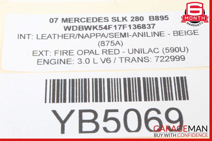 05-11 Mercedes R171 SLK280 SLK350 Convertible Top Roof Control Module Unit OEM