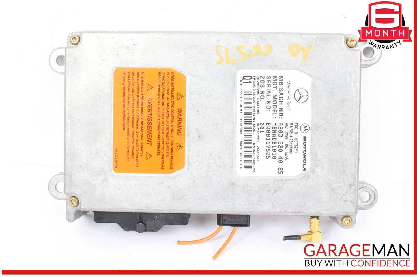 00-06 Mercedes R230 SL500 ML500 E55 AMG Voice Command Control Module Unit