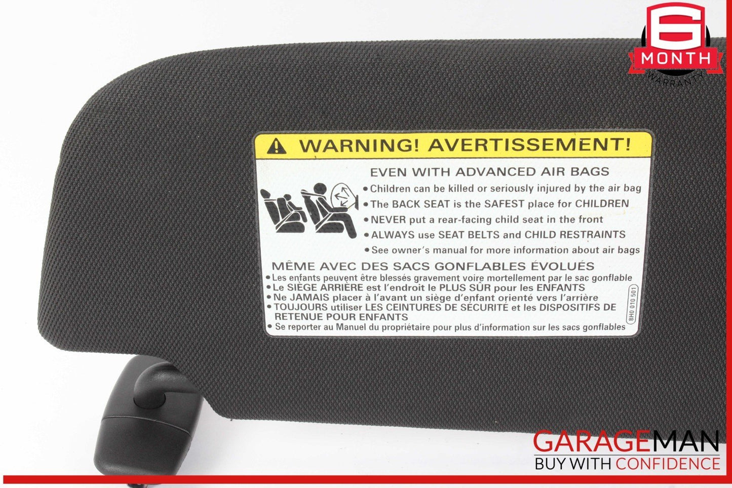 16-18 Audi A6 A7 Front Left Driver Side Sun Visor Sunvisor Black 4G0857551M OEM