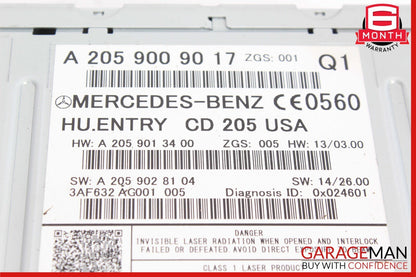 15-18 Mercedes W205 C300 AM/FM CD Player Radio Receiver Module Unit
