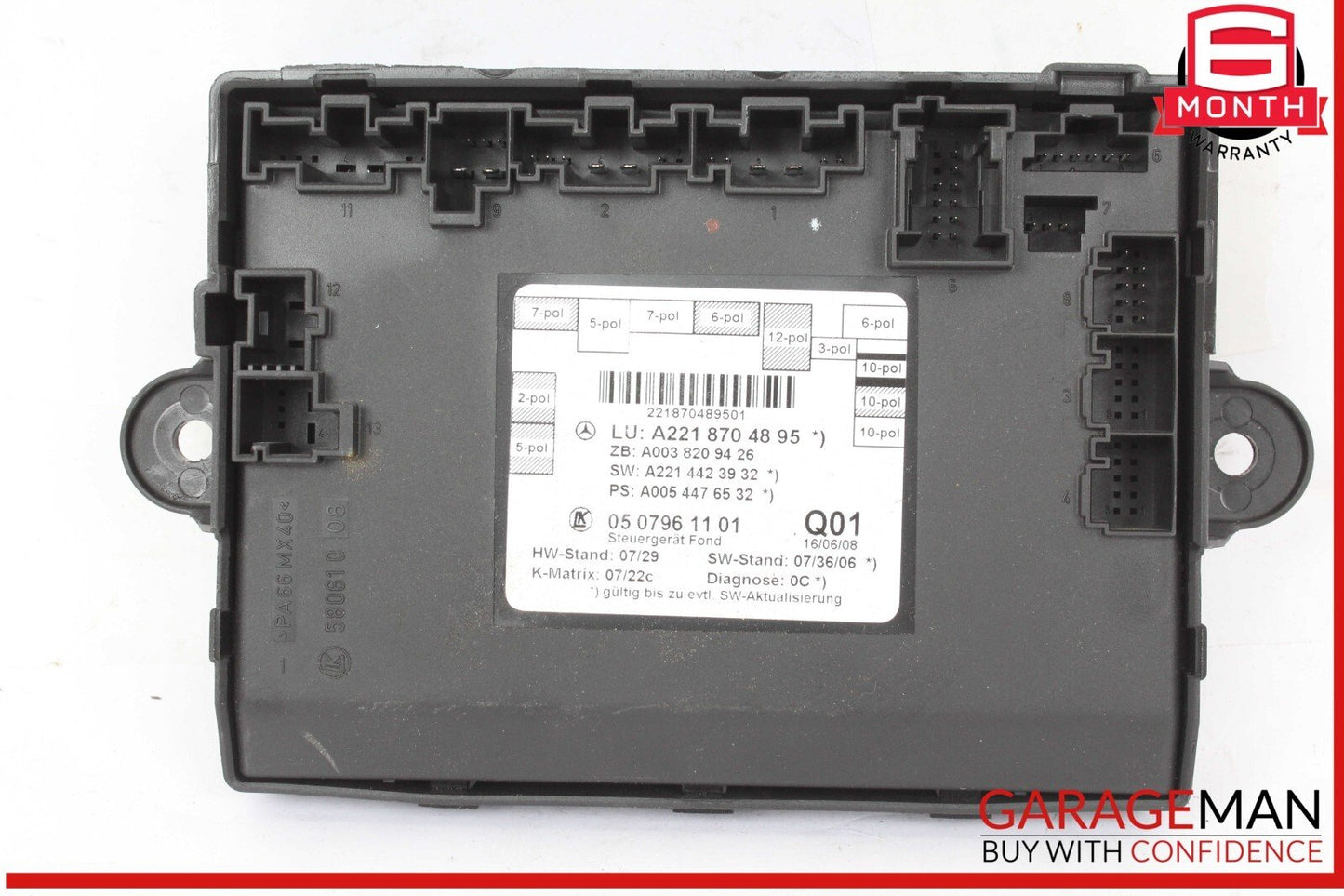 07-13 Mercedes W221 S550 S400 Rear Right or Left Side Door Control Module OEM