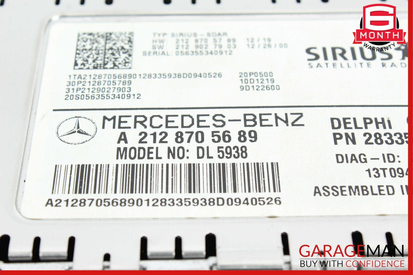 10-17 Mercedes W212 E350 C300 Sirius Satellite Radio Receiver 2128705689 OEM