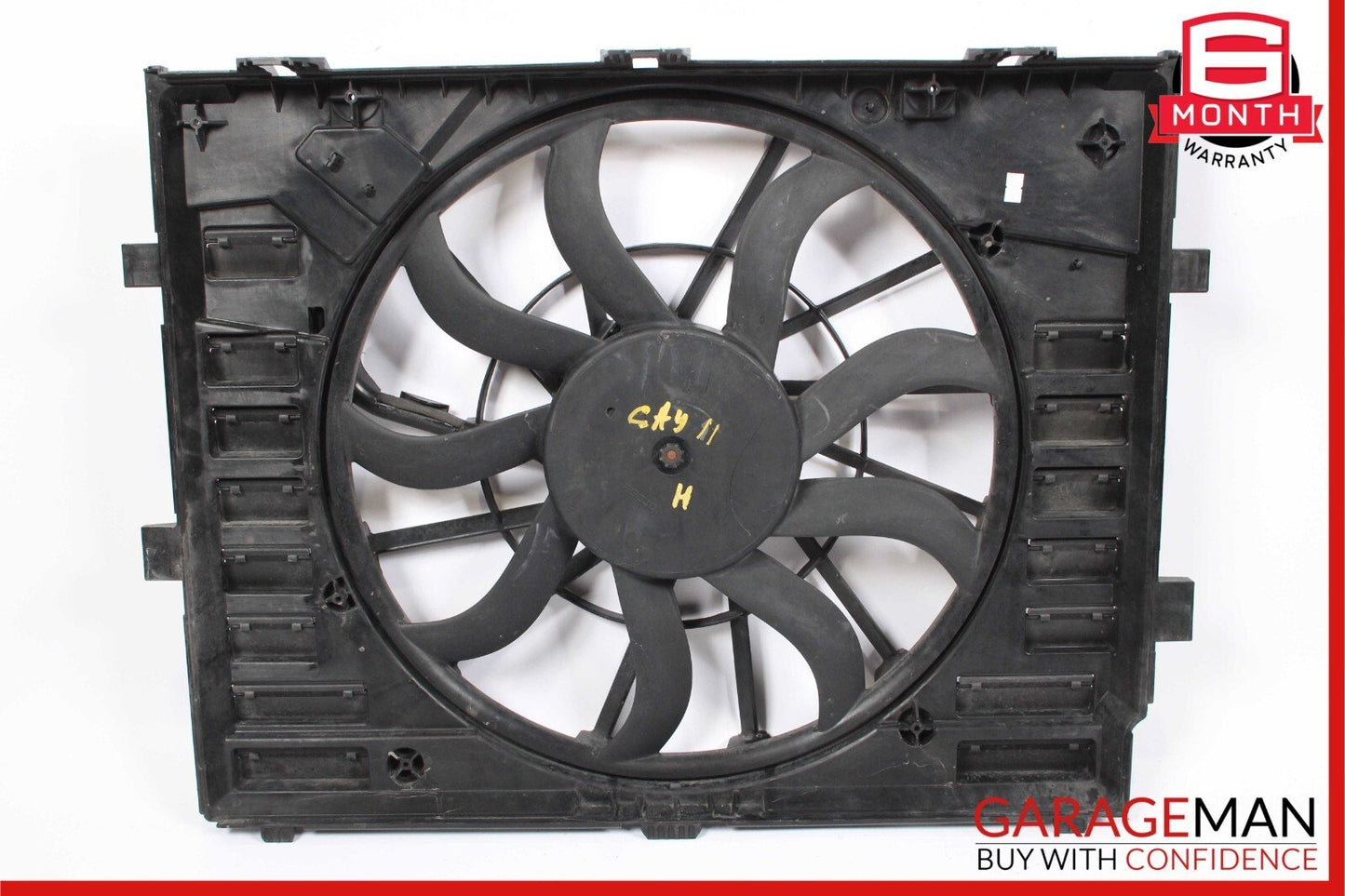 11-18 Porsche Cayenne 958 Engine Cooling Fan Motor Shroud Assembly OEM