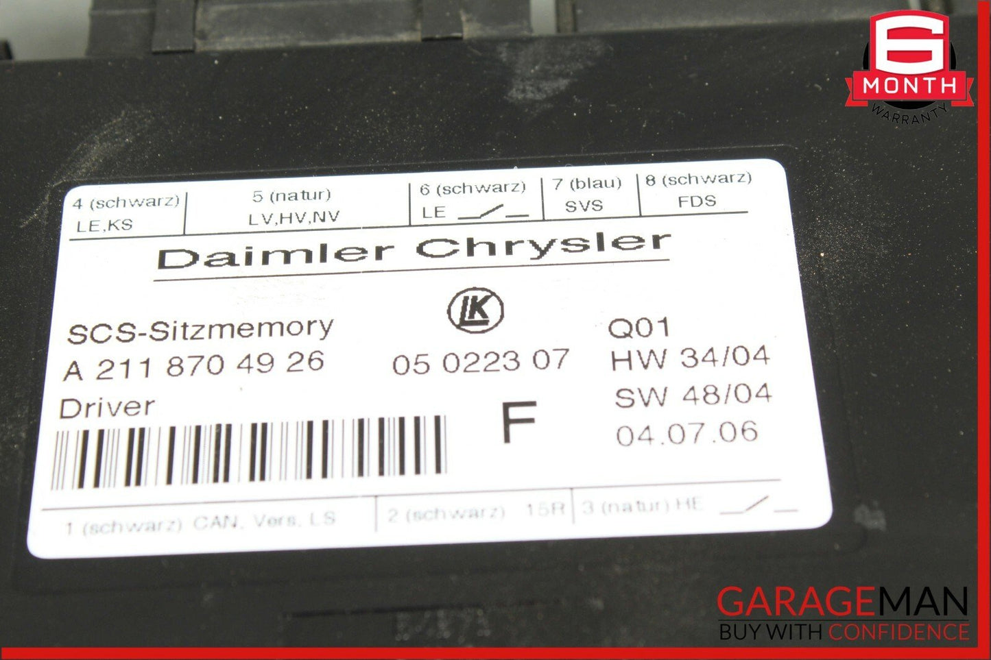 03-11 Mercedes E350 GL450 CLS350 ML550 Front Left Side Seat Control Module Unit