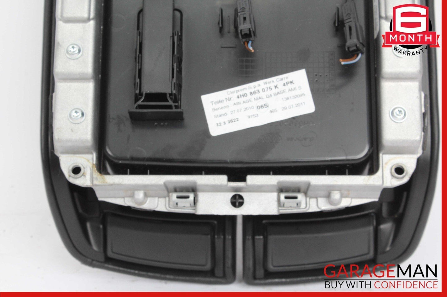 11-17 Audi A8 Center Console Armrest Black 4H0863075K OEM