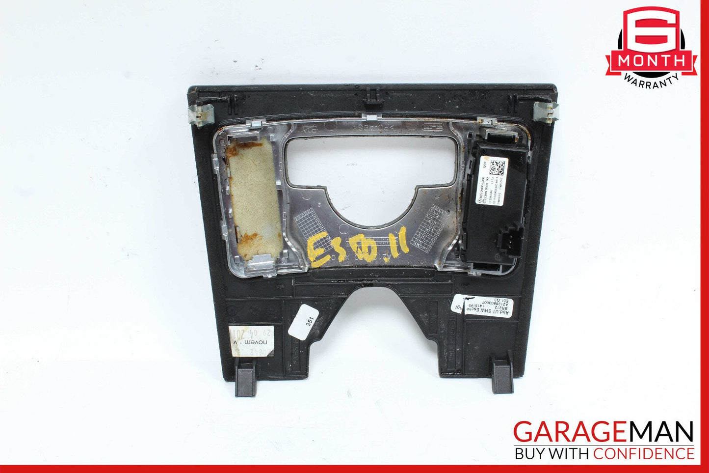 10-13 Mercedes W212 E350 E550 Center Console Switch Trim Cover Bezel Black OEM