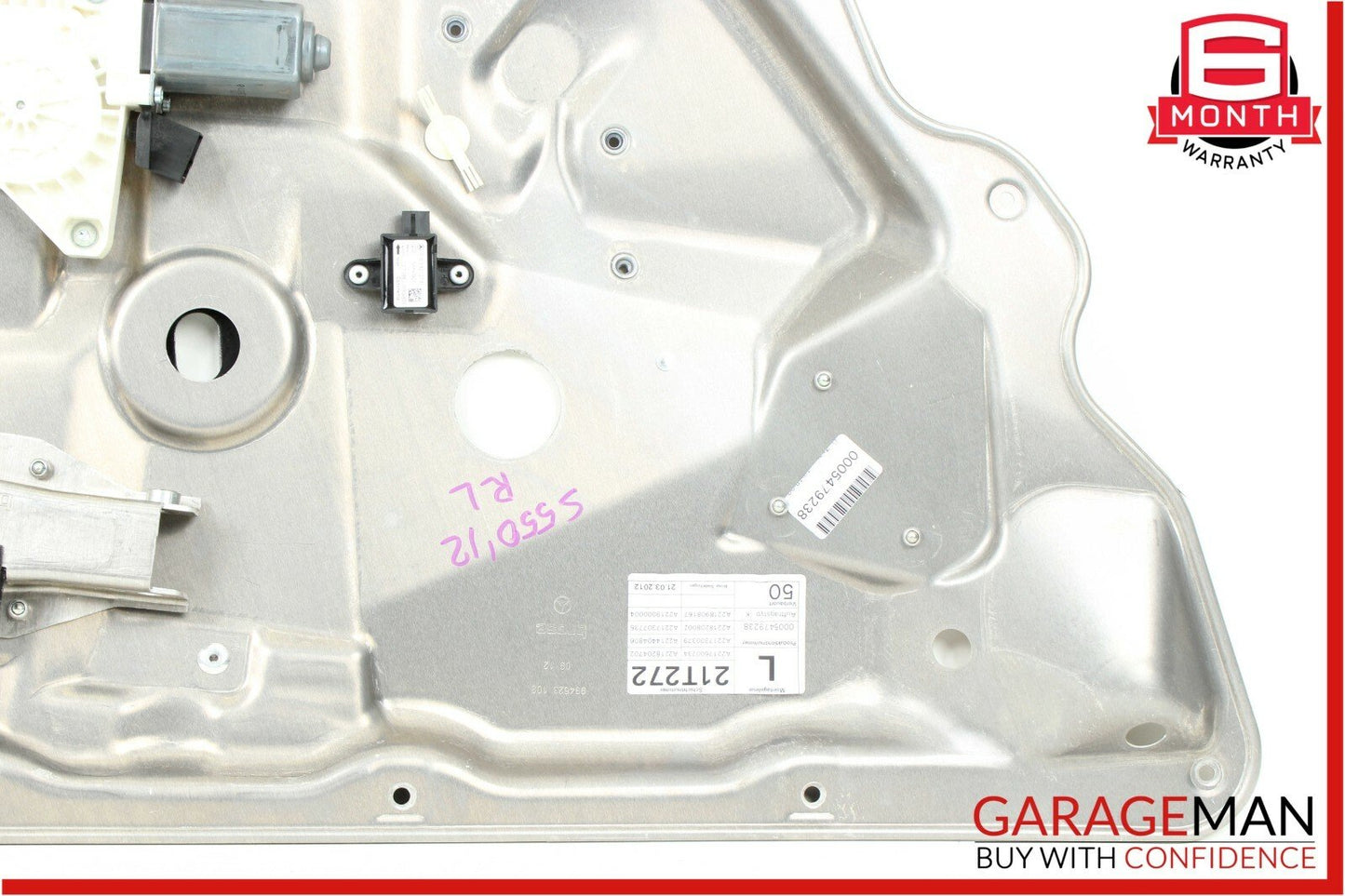 07-13 Mercedes W221 S550 S500 Rear Left Side Door Window Regulator Frame OEM