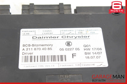 03-12 Mercedes GL450 E350 CLS550 E320 ML500 Front Left Side Seat Control Module