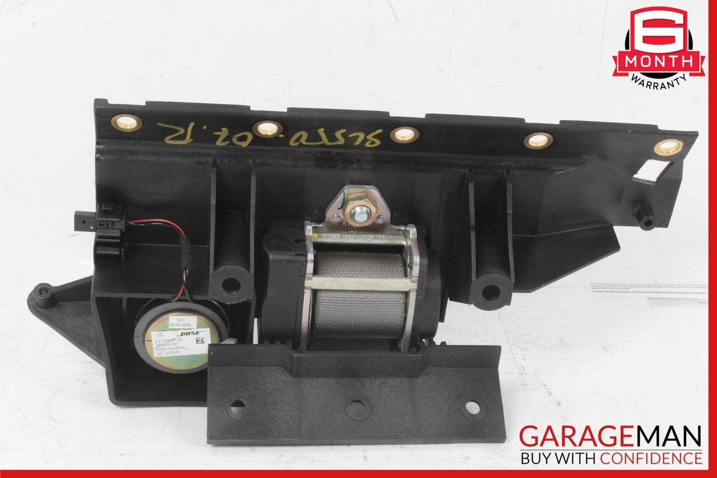 03-08 Mercedes R230 SL550 Rear Left Seat Belt Retractor Luggage Speaker Assy