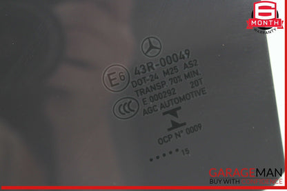 10-16 Mercedes W212 E350 E550 Rear Left Driver Side Door Window Glass OEM