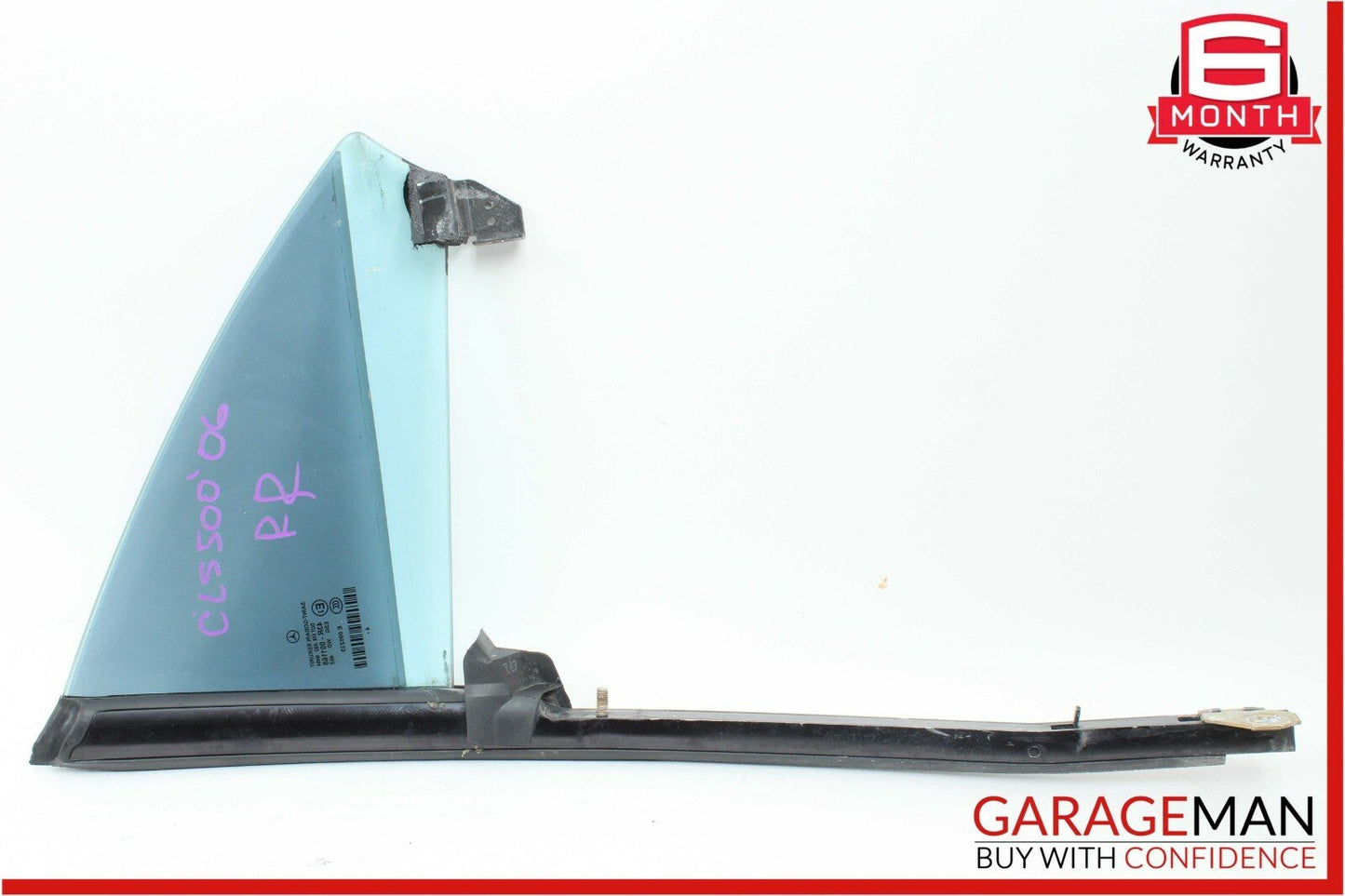 06-11 Mercedes W219 CLS500 Rear Right Quarter Door Window Glass Panel Assembly